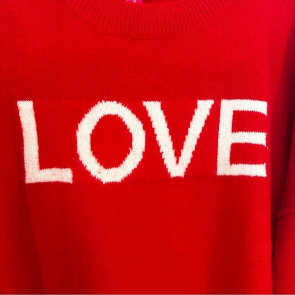 Vince Camuto Oversized Love Sweater Women's XL Red Valentine Classic Preppy - Picture 5 of 8